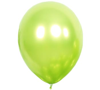 Chrome Lime Green Helium Latex Balloon